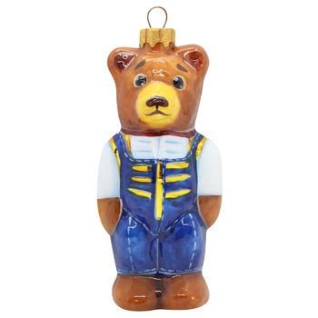 Rizdviani Istorii Bear in Overalls Christmas Decoration