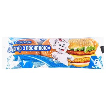 Bimbo Hamburger with Sprinkles Sandwich Bun 6pcs 330g - buy, prices for Auchan - photo 1