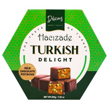 Рахат-лукум Hacizade с фисташками в шоколаде 250г - купить, цены на - фото 2