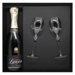 Шампанське Lanson Le Black Label Brut біле брют 12,5% 0,75л + 2 келихи