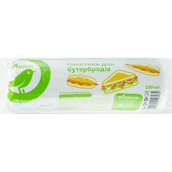 Auchan bags for sandwiches polyethylene 100pcs - buy, prices for Auchan - photo 1