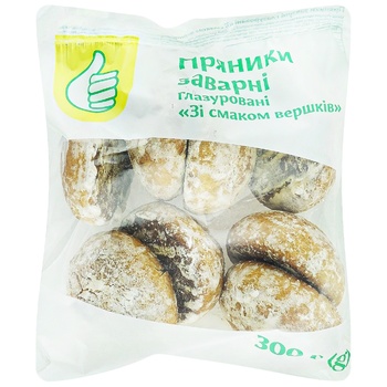 Пряники Pouce заварные глазированные со вкусом сливок 300г - купить, цены на Auchan - фото 1