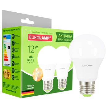 Лампа Eurolamp світлодіодна A60 12W E27 2шт - купити, ціни на ULTRAMARKET - фото 1