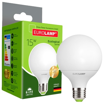 Светодиодная лампа Eurolamp LED G95 15W E27 K4000 - купить, цены на NOVUS - фото 1