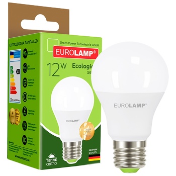 Светодиодная лампа EUROLAMP А60 12W E27 3000K - купить, цены на МегаМаркет - фото 1