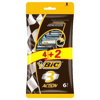 BIC 3 Action Man's Razor 4+2pcs - buy, prices for ULTRAMARKET - photo 1