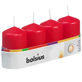 Bolsius Cylindrical Red Candle 4*6cm 4pcs - buy, prices for Auchan - photo 1