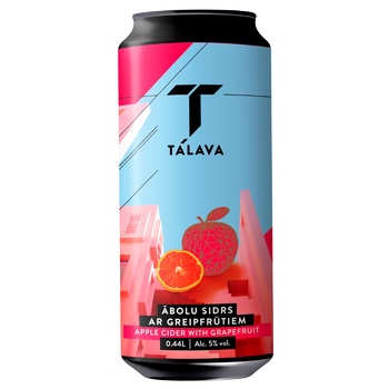 Talava Apple Semisweet Cider with Grapefruit 5% 0.44l - buy, prices for WINETIME - photo 1