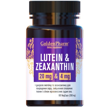 Golden Pharm Lutein Zeaxanthin Dietary Supplement 60pcs