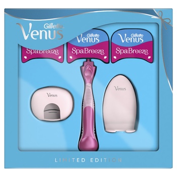 Venus Gift Set ComfortGlide SPA Breeze Shaver + 2 Replacement Cassettes + Case + Mounts - buy, prices for METRO - photo 1