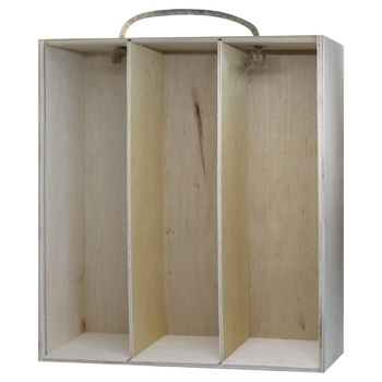 Wine Maxi Plywood Box with Three Compartments - buy, prices for WINETIME - photo 3