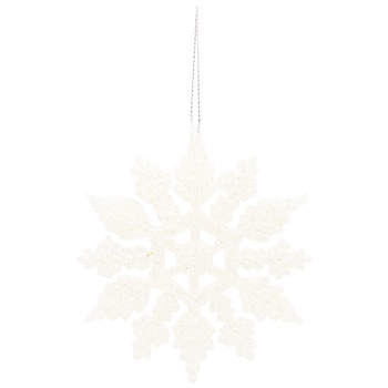 White Snowflake Christmas Tree Decoration 9cm in assortment