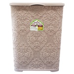 Корзина Bursev Кружево для белья нежно-розовая пластиковая 42л