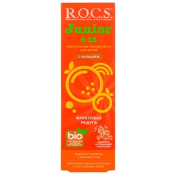 R.O.C.S. Junior Fruit Rainbow Toothpaste 6-12 years old 74g - buy, prices for MegaMarket - photo 1