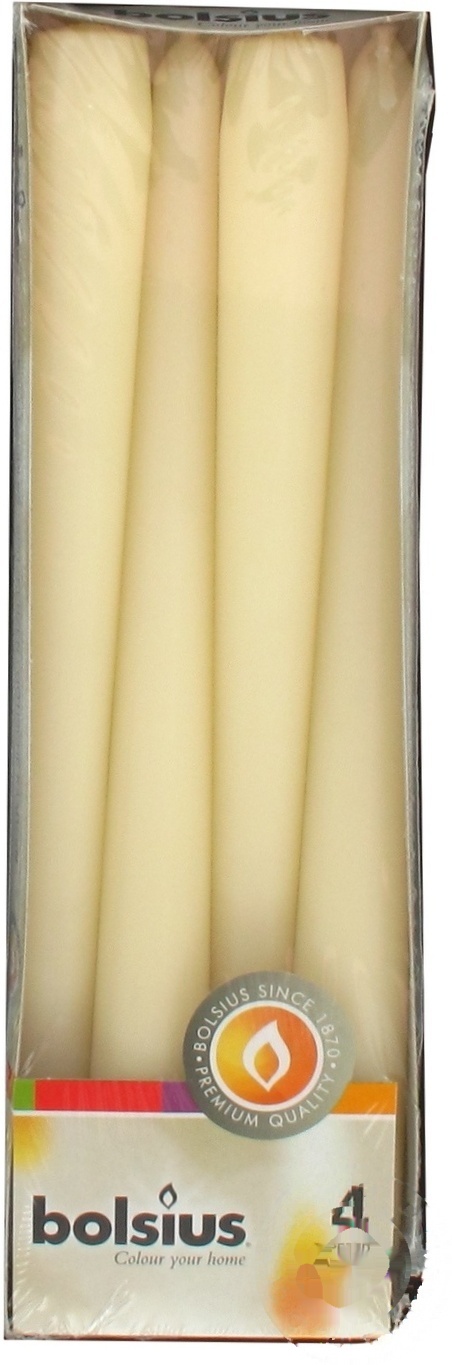 

Свіча Bolsius конічна 245/24 4 шт. кремова арт. 103600350905
