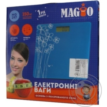 Ваги електр.Magio MG-297 150кг р/к диспл.скло