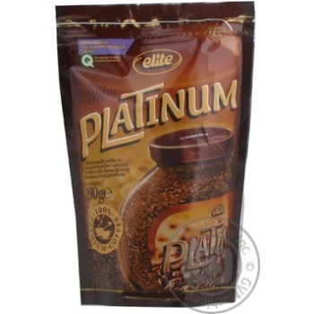 Natural instant sublimated coffee Elite Platinum 190g Russia