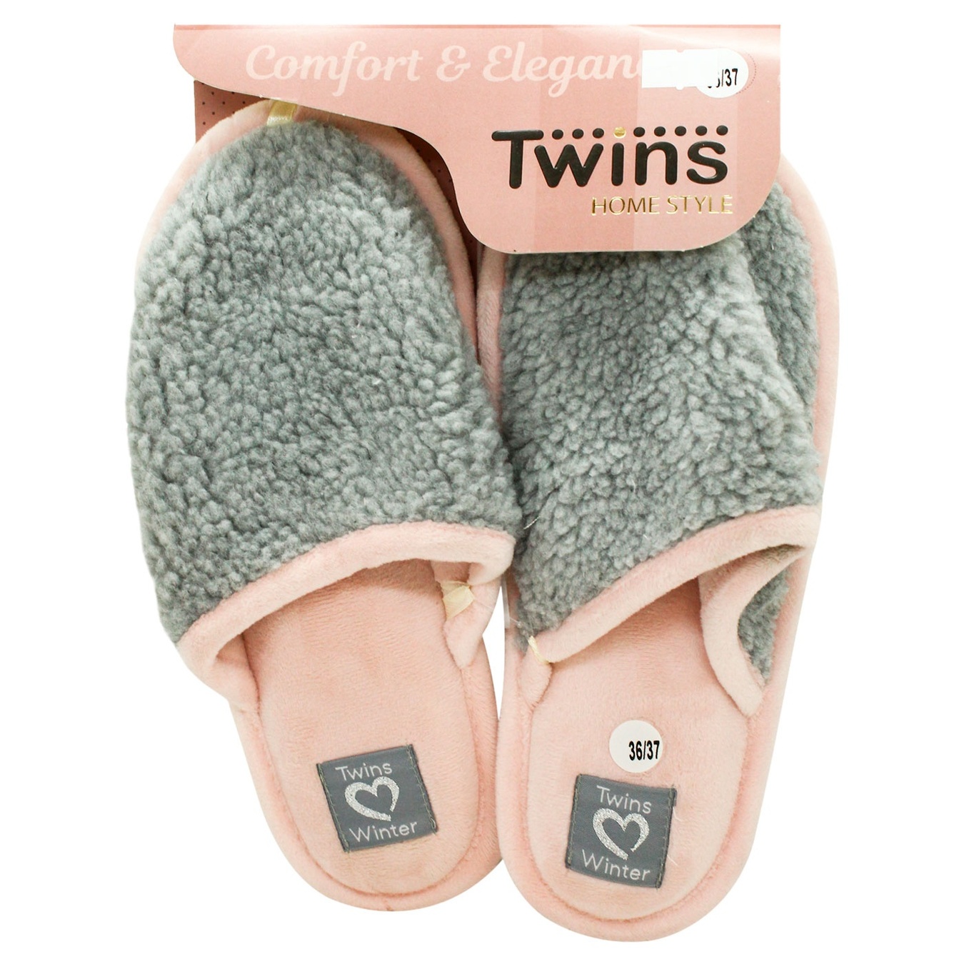 

Тапочки домашние Twins Yeti женские р.36/37 серый