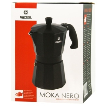 Кавоварка Vinzer Moka Nero гейзерна на 6 чашок - купити, ціни на МегаМаркет - фото 2