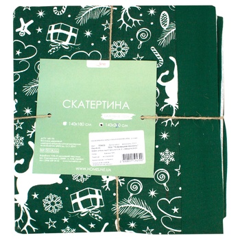 Home Line Tablecloth Cotton 140x220cm green - buy, prices for MegaMarket - photo 1