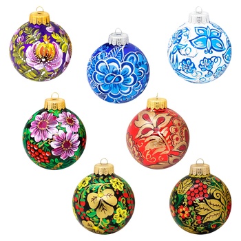 Прикраса Куля ялинкова Народна творчість 100мм - купити, ціни на МегаМаркет - фото 1