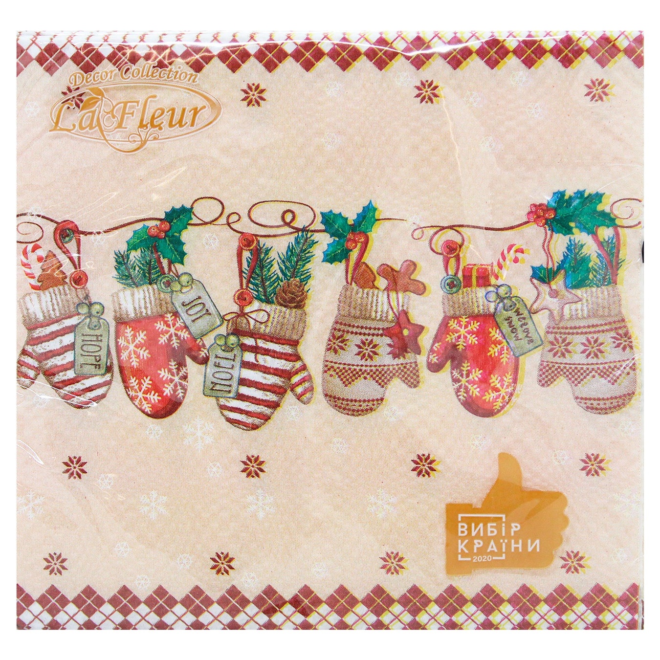 

Салфетка La Fleur Праздничные перчатки 33х33см 16шт