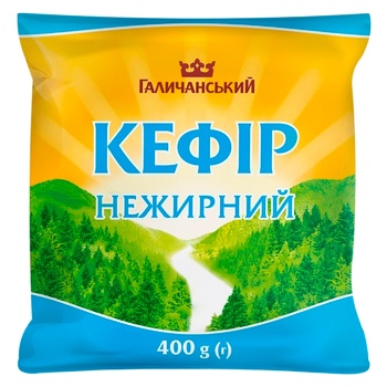 Кефир Галичанський нежирный 400г - купить, цены на Auchan - фото 1