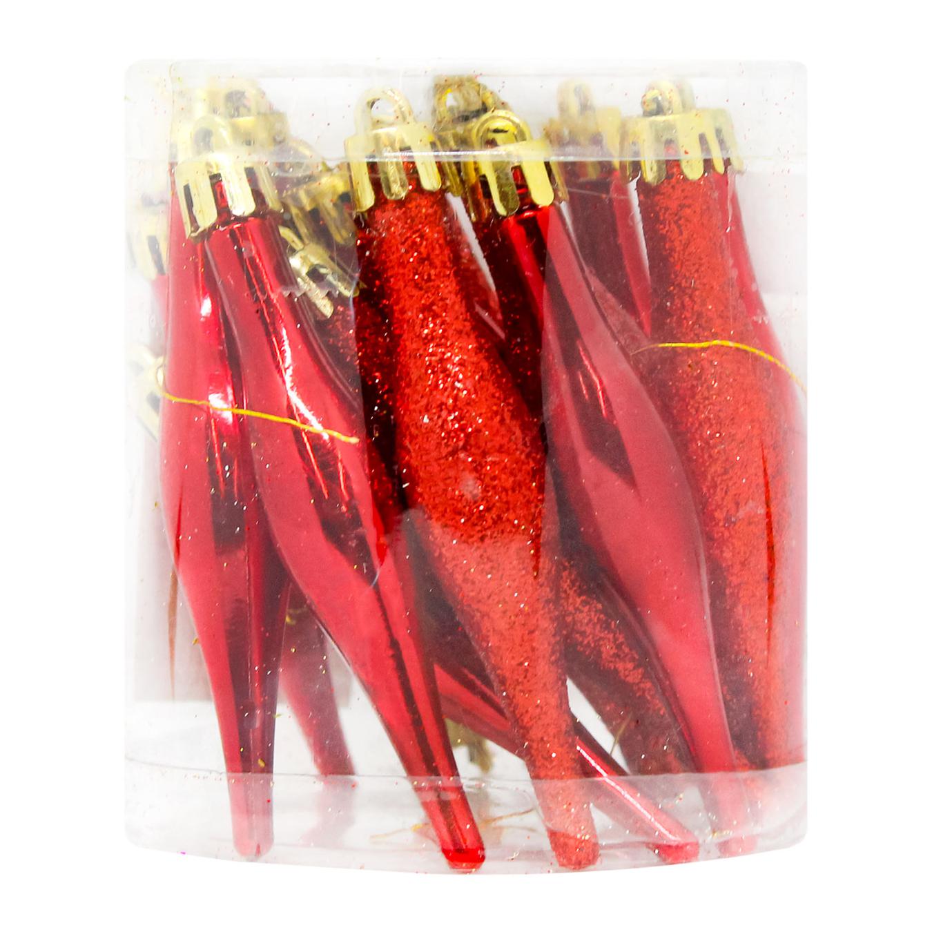 

Набор елочных украшений Jumi Сосулька 9,5см 18шт красный