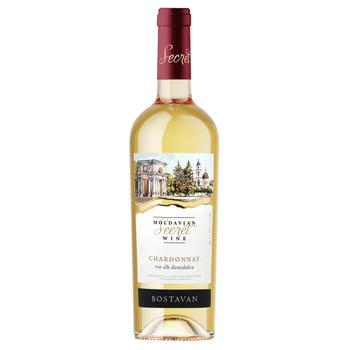 Вино Bostavan Chardonnay белое полусладкое 11,5% 0,75л - купить, цены на AlcoHub - фото 1