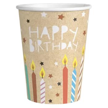 Party Khata Happy Birthday Candles Party Cups 250ml 6pcs