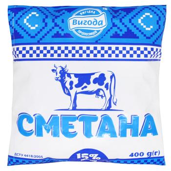 Сметана Вигода 15% 400г - купити, ціни на Varus - фото 1