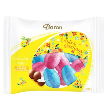 Baron Chocolate Eggs with Milk and Nut Filling 150g - buy, prices for COSMOS - photo 1