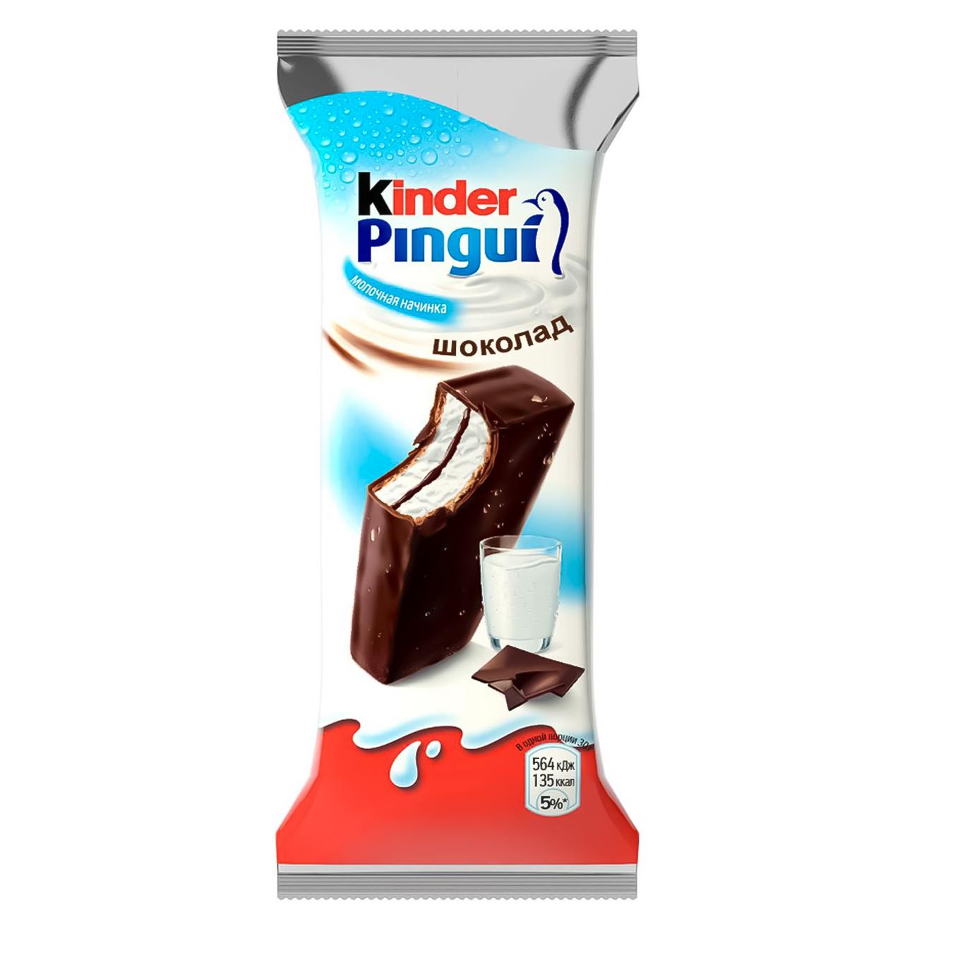 

Пирожное Kinder Pingui бисквитное с молочной начинкой в ​​шоколаде 4шт x 30г