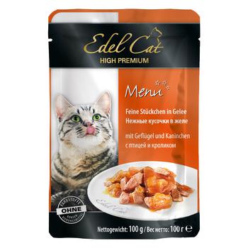 Edel Cat Feed with Poultry and Rabbit in Jelly 100g - buy, prices for MasterZoo - photo 1