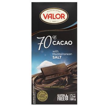 Valor Dark Chocolate with Salt 70% 100g