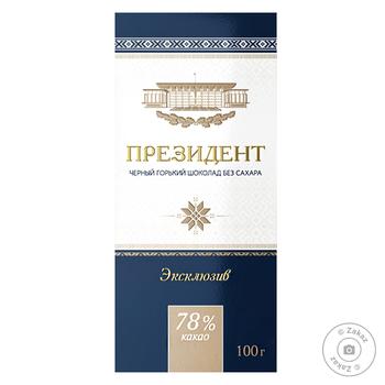 Шоколад Коммунарка Президент Ексклюзив гіркий без цукру 78% 100г - купити, ціни на Восторг - фото 1