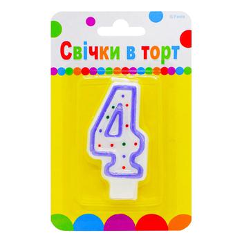 Свічка для торту Party Favors Цифра 4 - купити, ціни на NOVUS - фото 1