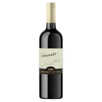 Вино Winemaker Merlot красное сухое 12,5% 0,75л - купить, цены на Идеал - фото 1