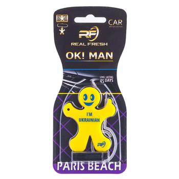 Ароматизатор Real Fresh ok Men Paris Beach (Ukraine жовтий) - купити, ціни на Таврія В - фото 1