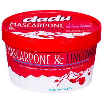 Мороженое Dadu Маскарпоне с брусникой 800мл - купить, цены на КОСМОС - фото 1