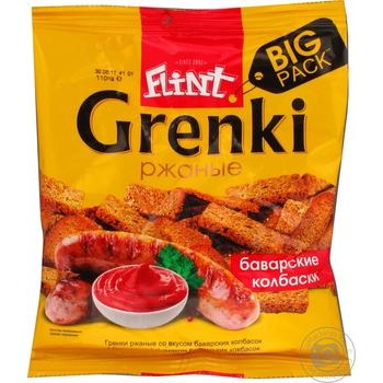 Гренки Flint Grenki ржаные со вкусом баварских колбасок 110г купить, цены на МегаМаркет - фото 2