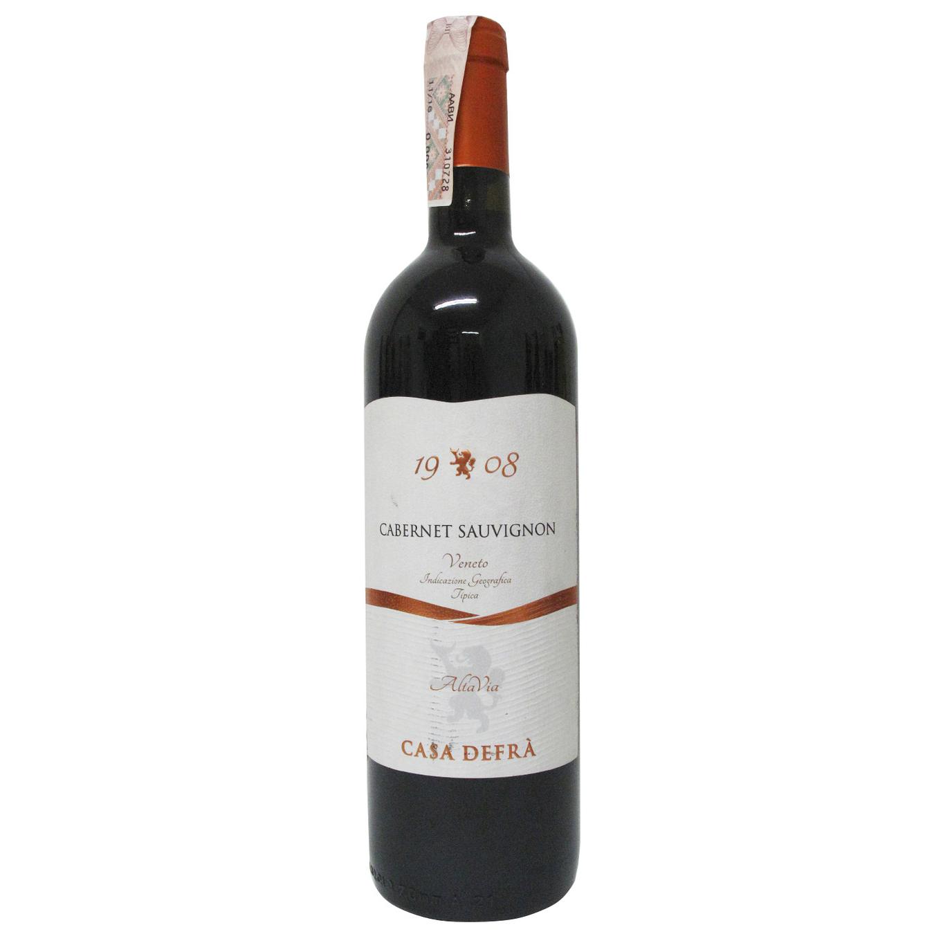 

Вино Casa Defra Cabernet Sauvignon Trevenezie красное полусухое 12% 0,75л