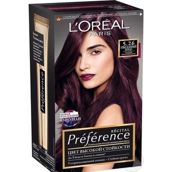Фарба для волосся L'Oreal Recital Preference 5.26 Вишуканий бордо Холодний фіолетовий каштан купити, ціни на МегаМаркет - фото 1