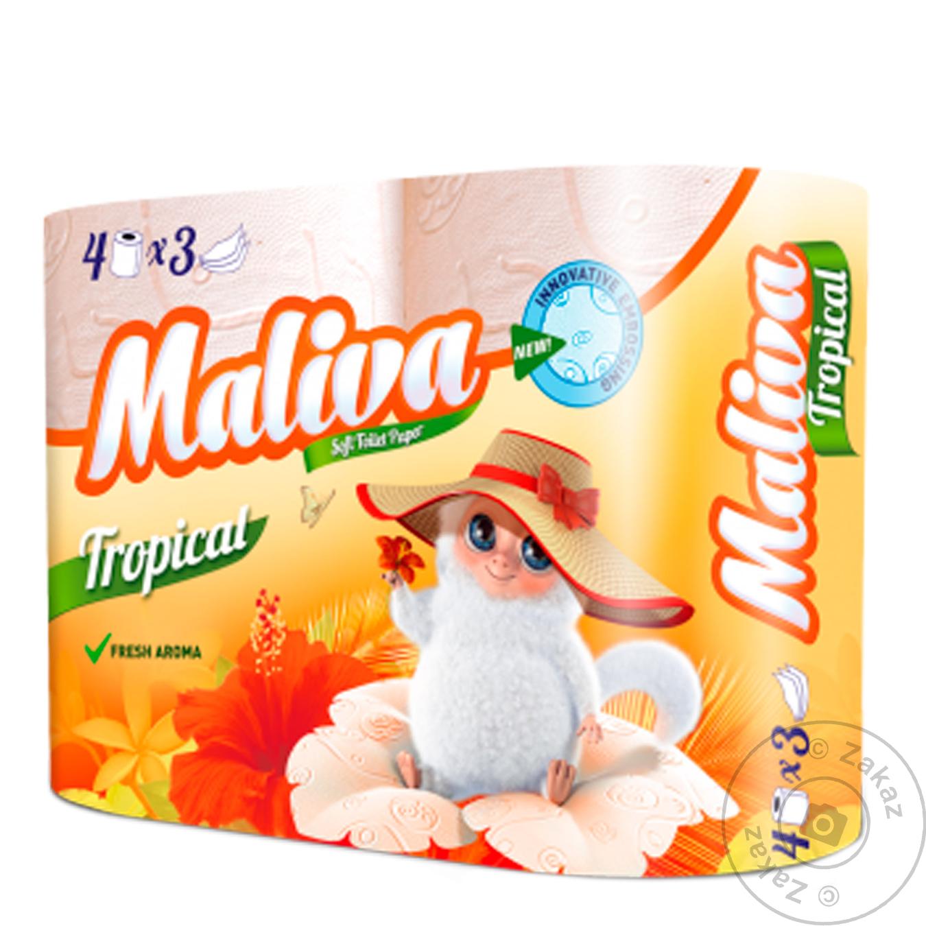 

Бумага туалетная Maliva трехслойная 4шт