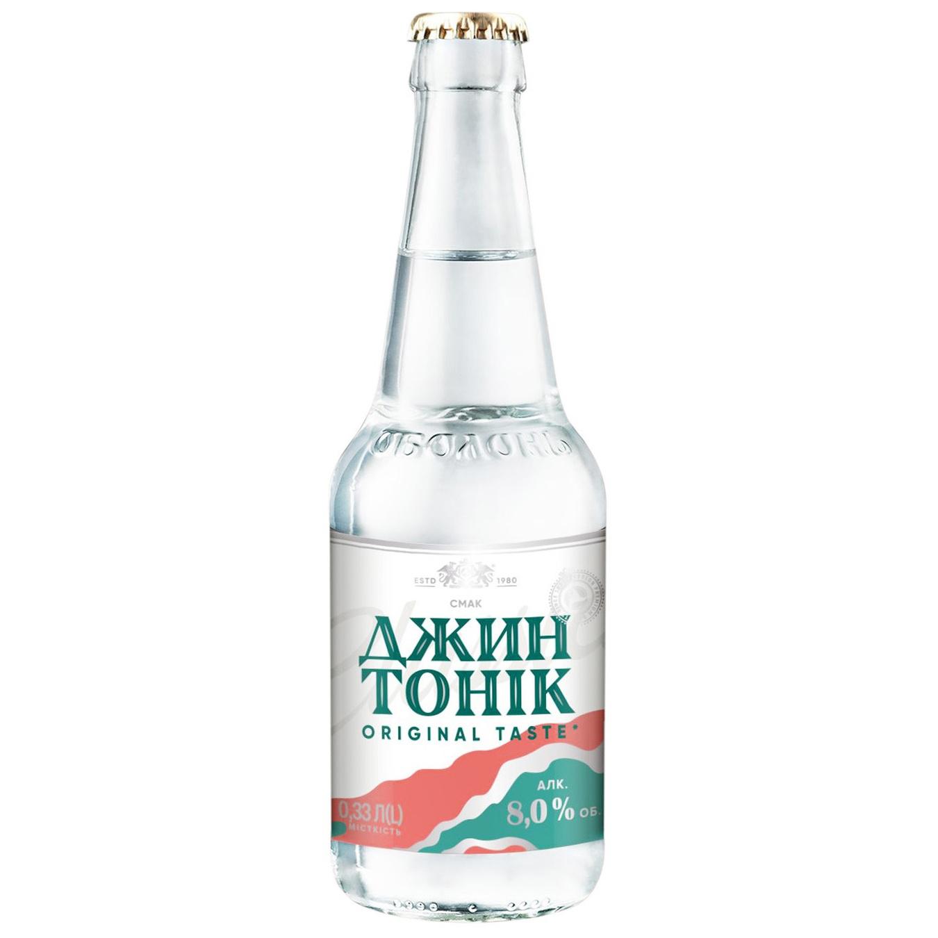 

Напиток Оболонь Джин Тоник слабоалкогольный сильногазированный 0,33л стекло