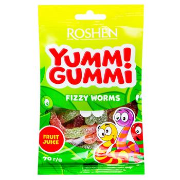 Roshen Yummi Gummi Fizzy Worms Candies 78g - buy, prices for Supermarket "Kharkiv" - photo 1