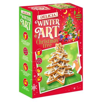 Delicia Gingerbread Tree New Year's Set of Gingerbread Cakes 510g - buy, prices for Supermarket "Kharkiv" - photo 1