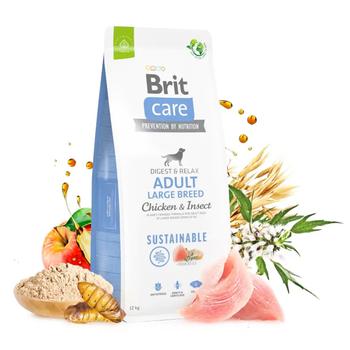 Корм сухий Brit Care Sustainable з куркою та комахами для дорослих собак великих порід 3кг - купити, ціни на MasterZoo - фото 4