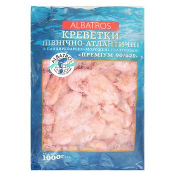 Albatros Premium Boiled-Frozen Shrimps 90/120 1kg - buy, prices for NOVUS - photo 1