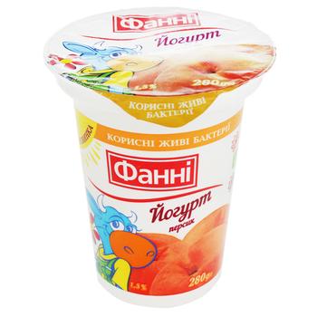 Йогурт Фанні Персик 1,5% 240г - купити, ціни на Чудо Маркет - фото 1